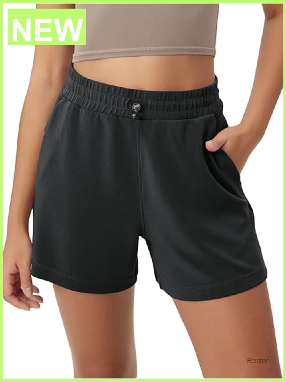 Modal Soft Relaxed Shorts with Pockets High Waist Adjustable Shockcord